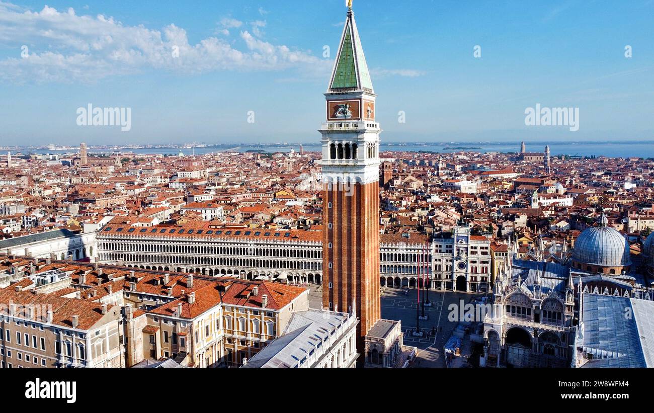 Foto drone Saint-Marc Campanile Venezia Italia europa Foto Stock