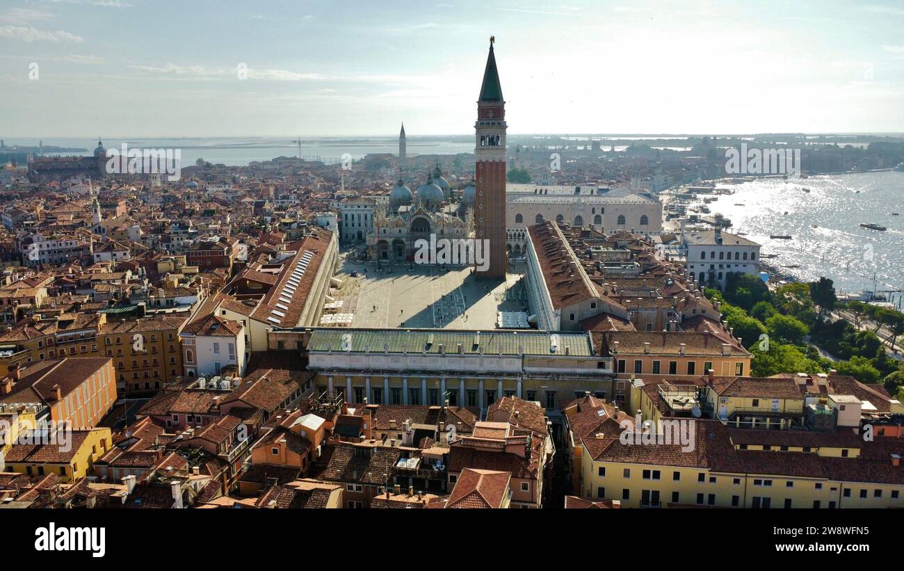 Foto drone Piazza San Marco Venezia Italia Europa Foto Stock