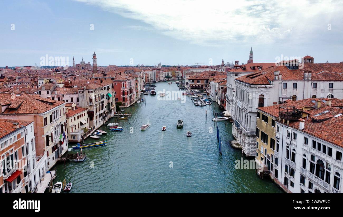 Foto drone Grand Canal Venezia Italia Europa Foto Stock