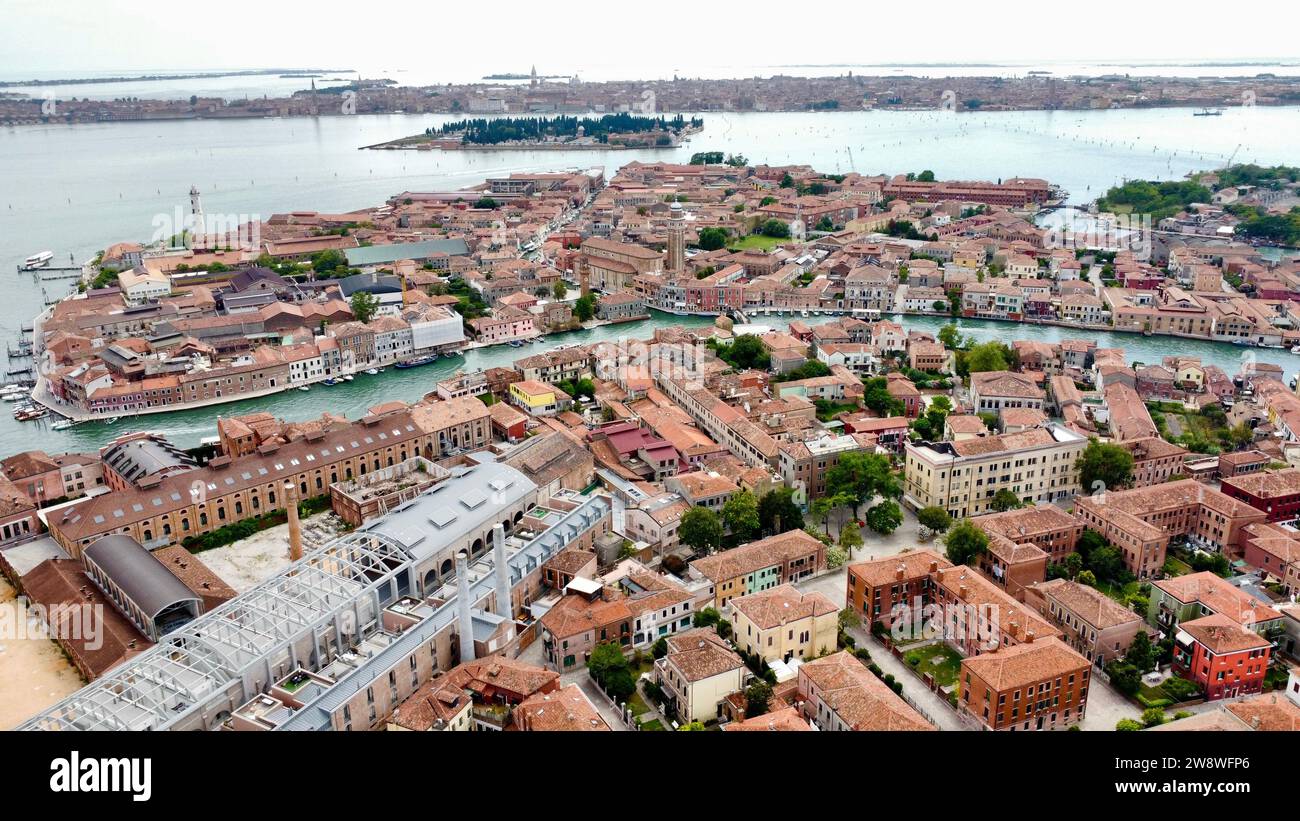 Drone foto Murano Venezia Italia Europa Foto Stock