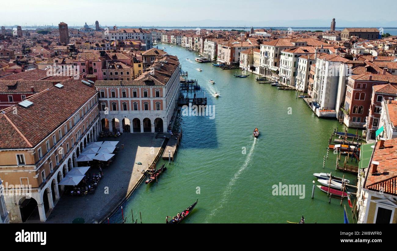 Foto drone Grand Canal Venezia Italia Europa Foto Stock