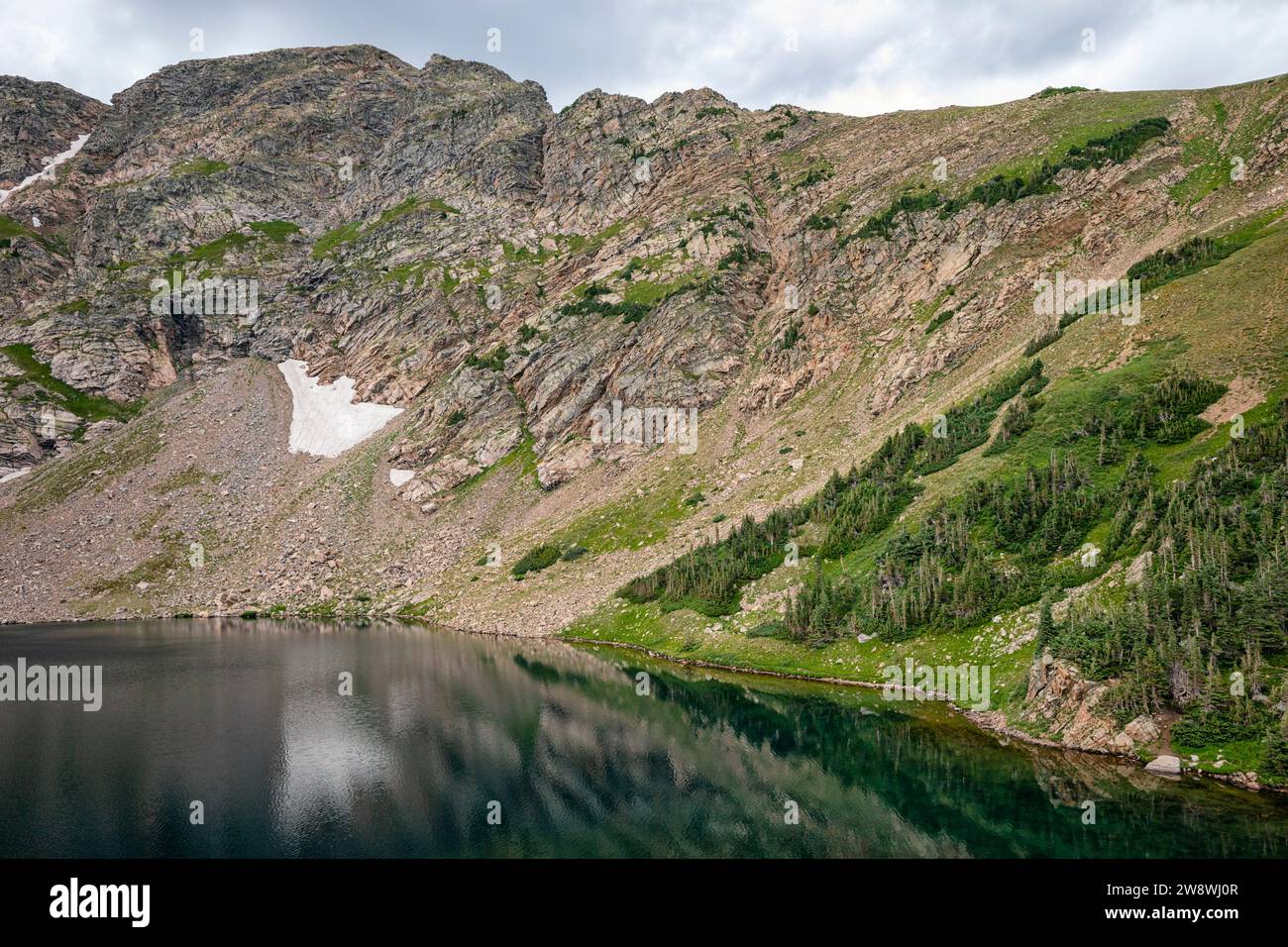 Lago Upper Crater nella James Peak Wilderness, Colorado Foto Stock