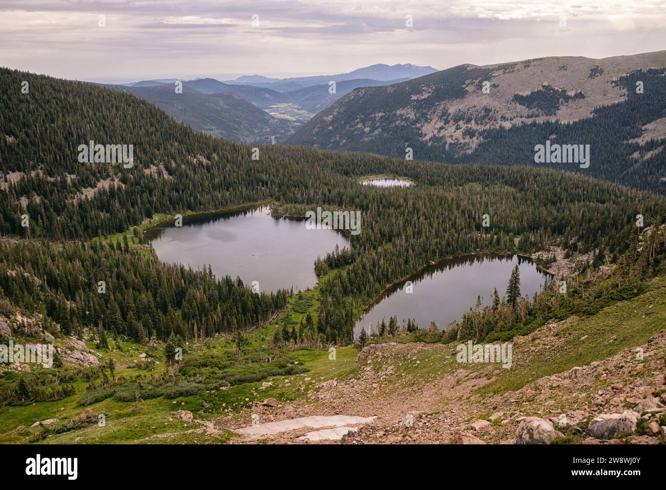 Crater Lakes nella riserva naturale di James Peak, Colorado Foto Stock