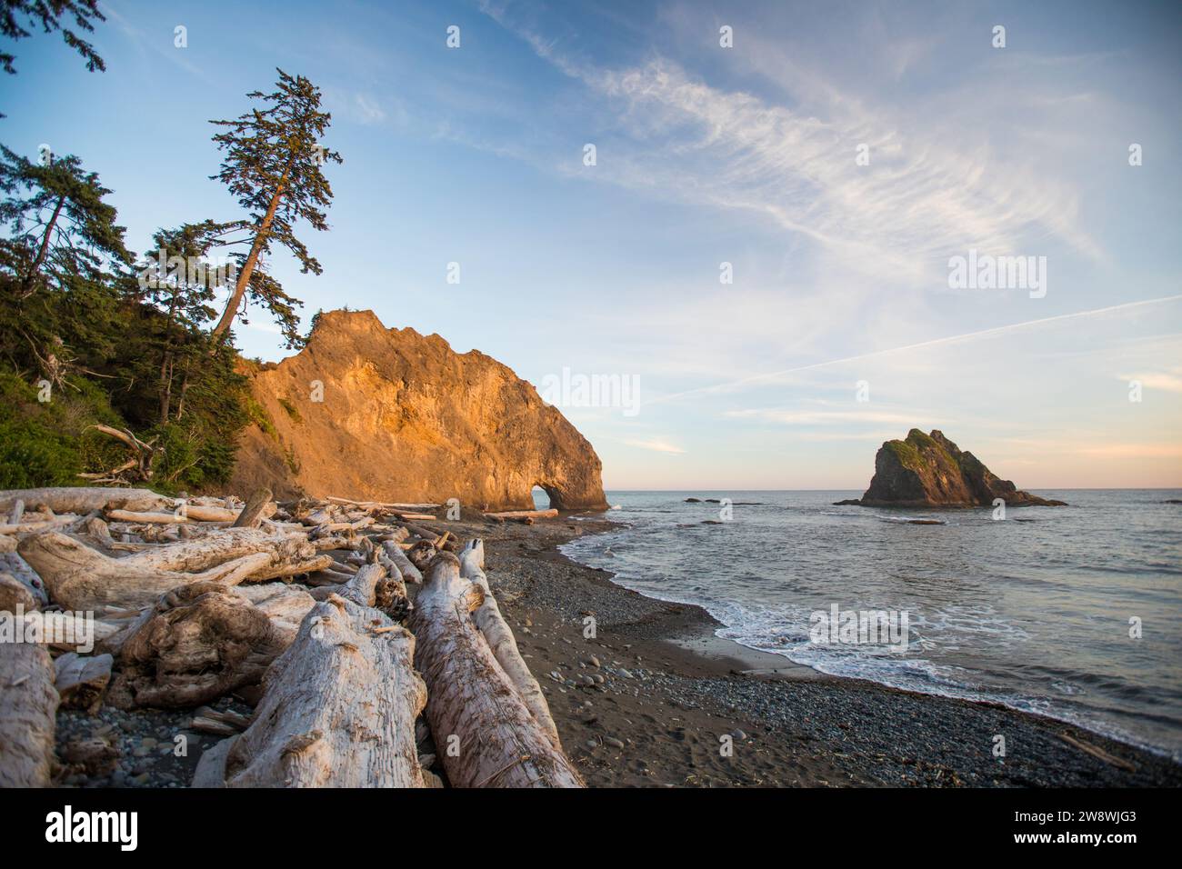Vista panoramica del Hole-in-the-Wall e dell'Olympic National Park Foto Stock