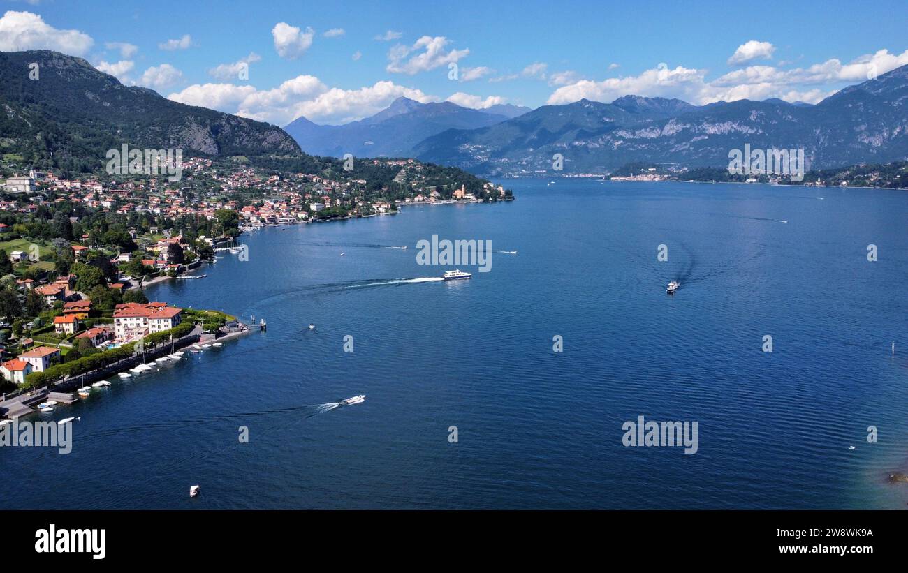 Foto drone lago di Como Italia europa Foto Stock