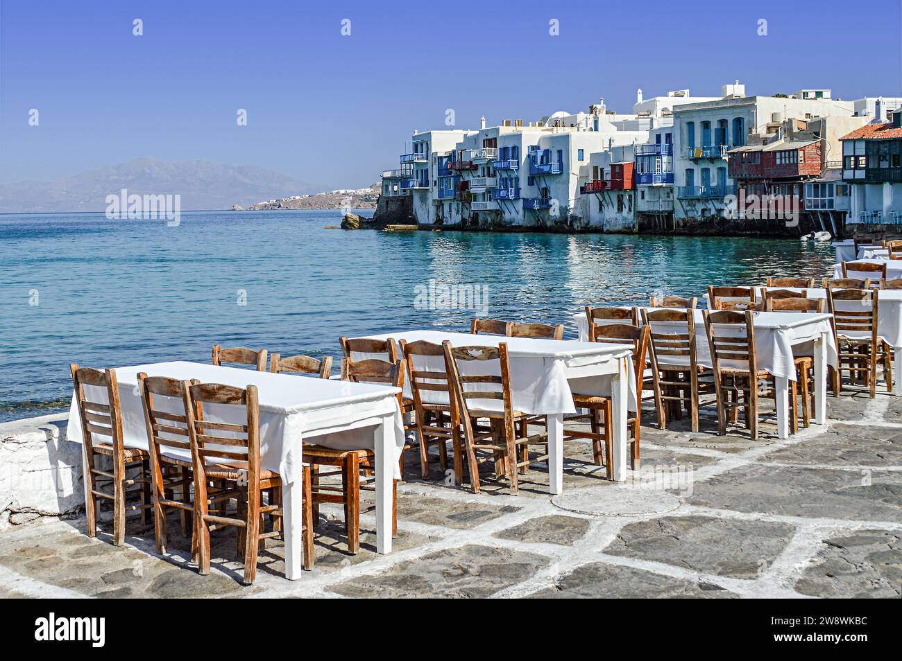 Piccola Venezia sulla costa di Mykonos Foto Stock