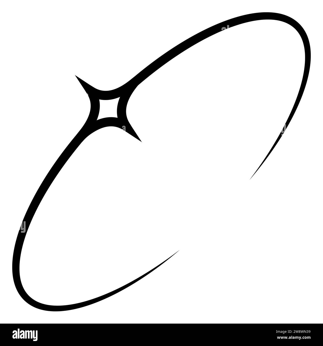 Stella del logo che vola in cerchio stella del percorso della linea del vortice Illustrazione Vettoriale