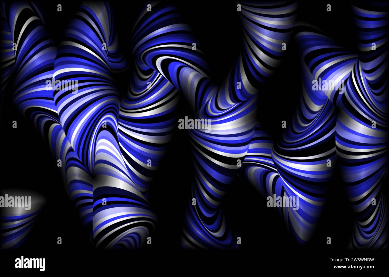 linee e onde astratte di colore blu e bianco Foto Stock
