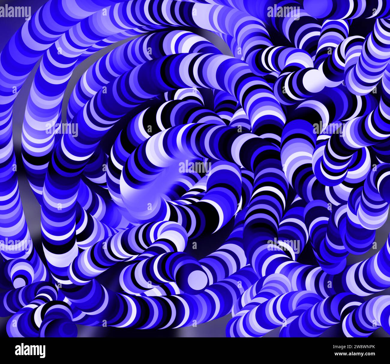 sfondo astratto con vermi a righe di colore blu Foto Stock