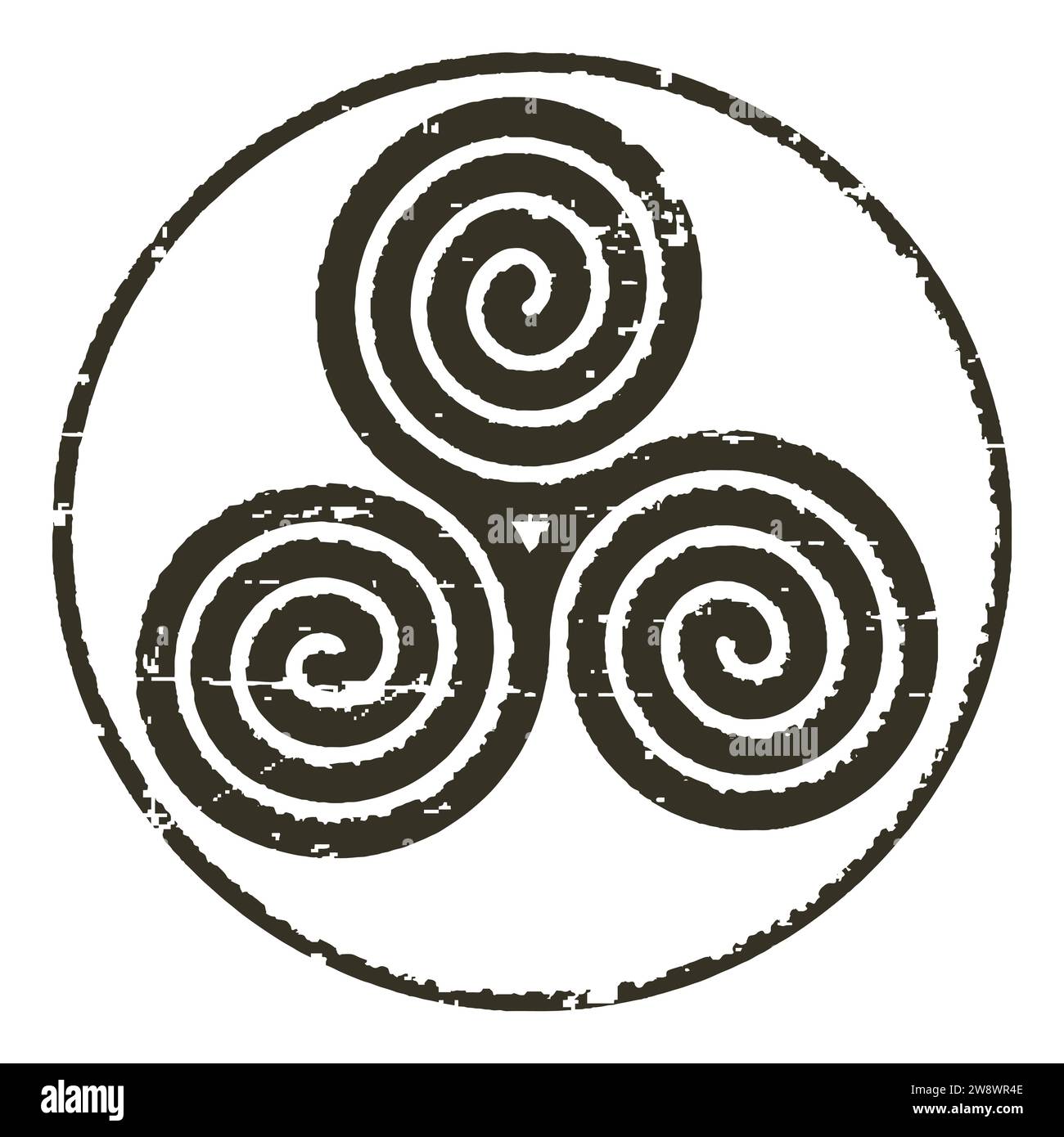 Triskelion, un antico simbolo religioso europeo (slavo, celtico) all'interno di un cerchio Illustrazione Vettoriale