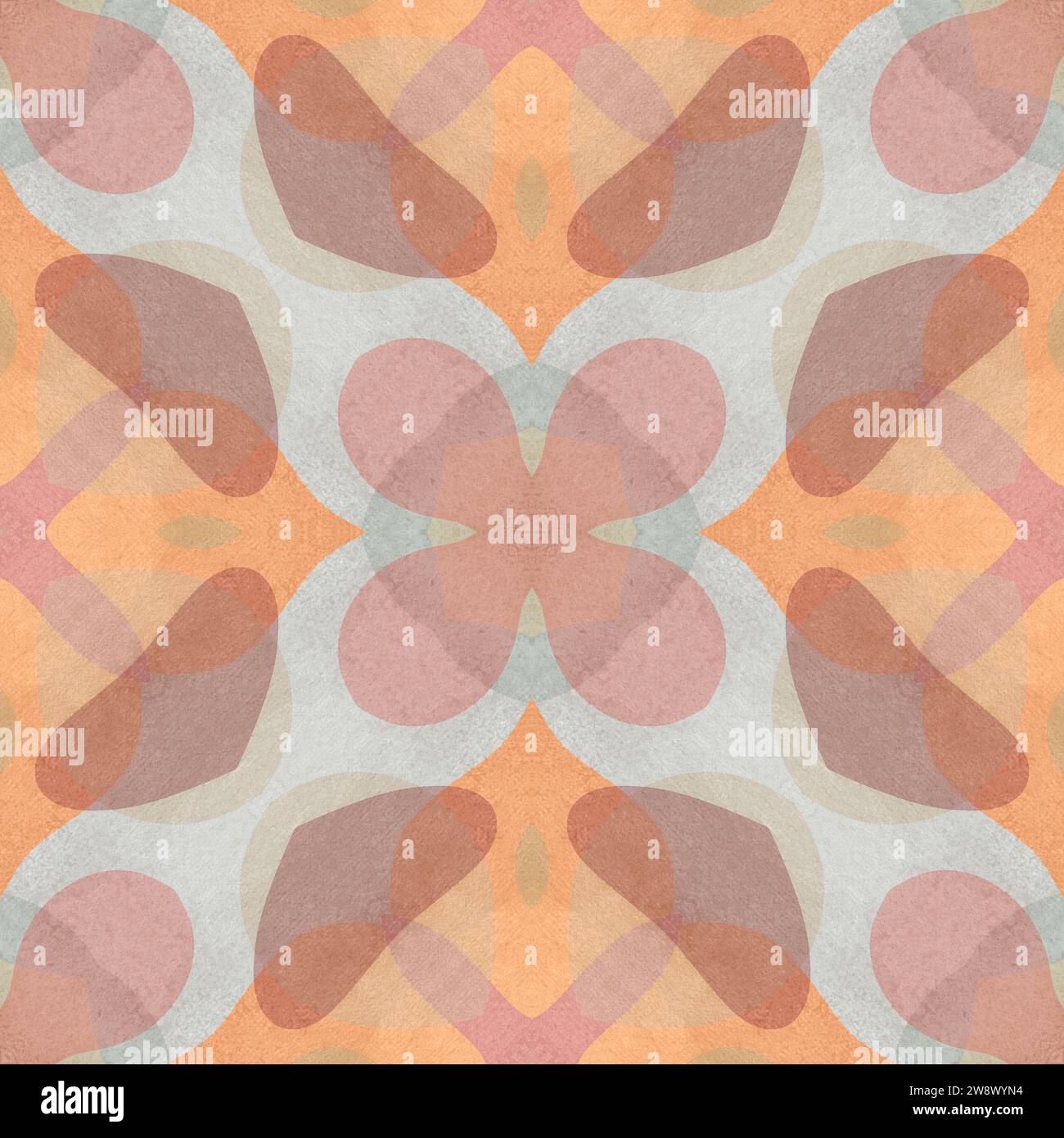 pattern, tile, mandala, senza cuciture, design, digitale, illustrazione, decorazione, ornamento, ornamentale, arte, simmetrica, simbolo, sfondo, tessuto Foto Stock