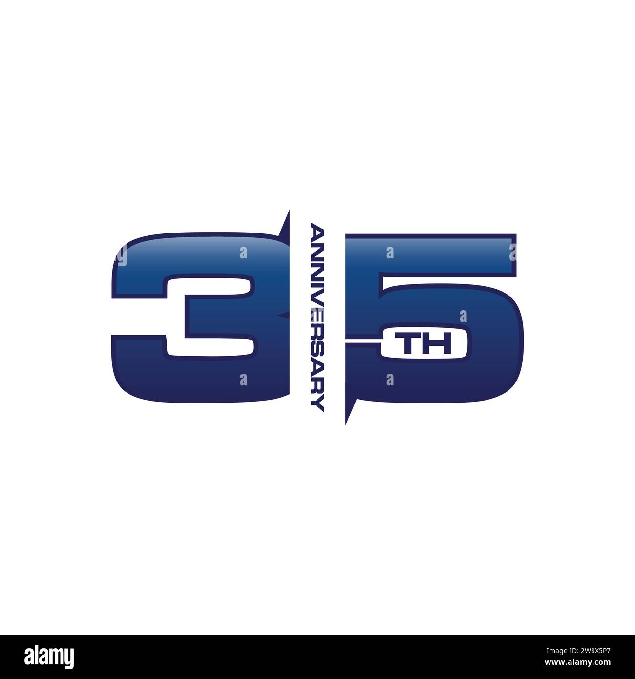 Logo modello logo per il 35° anniversario logo.-illustrazione vettoriale. logo per il 35° anniversario design perfetto del logo per festeggiare l'anniversario Illustrazione Vettoriale