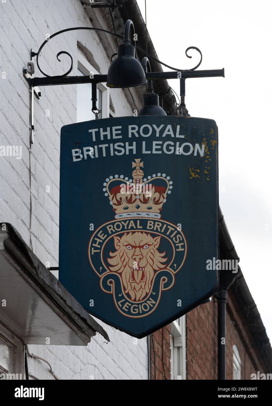 L'insegna del club della Royal British Legion, Stratford-upon-Avon, Warwickshire, Regno Unito Foto Stock