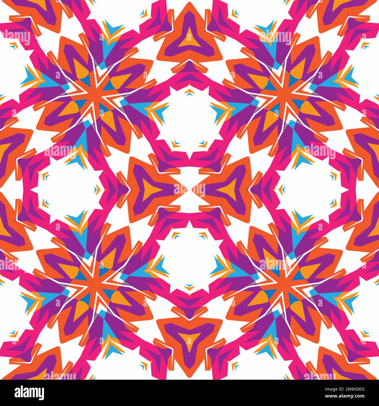 tile, mandala, seamless, design, digitale, illustrazione, decorazione, ornamento, ornamentale, arte, simmetrico, simbolo, sfondo, elemento Foto Stock