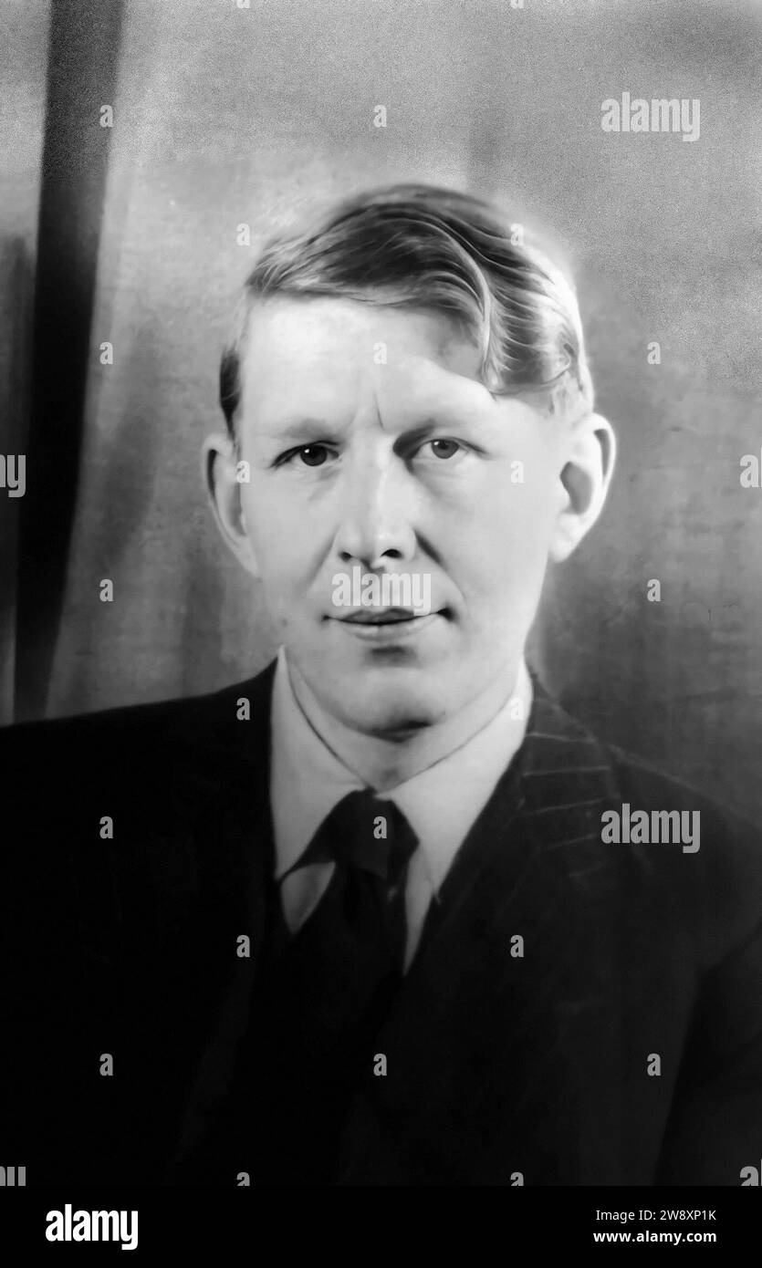 W H Auden. Ritratto del Britisth - poeta americano, Wystan Hugh Auden (1907-1973) di Carl Van Vechten, 1939 Foto Stock