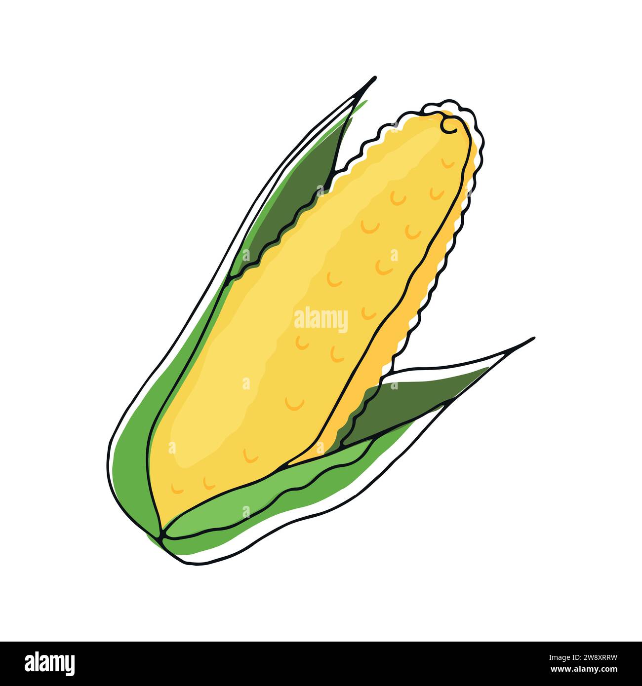 Rivestire il mais su sfondo bianco. Illustrazione vettoriale Illustrazione Vettoriale