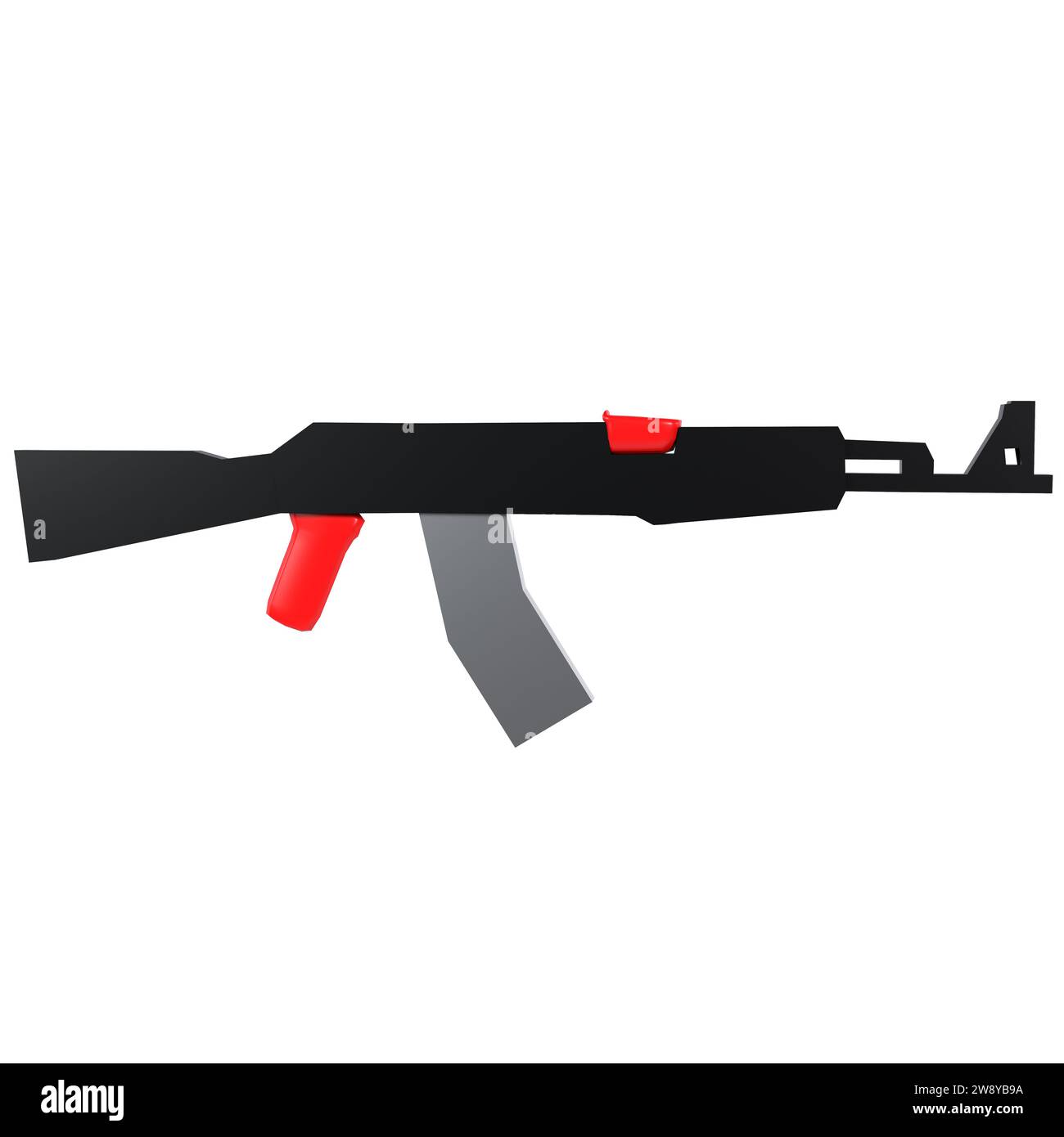 Fucile automatico AK47 isolato su sfondo bianco Foto Stock