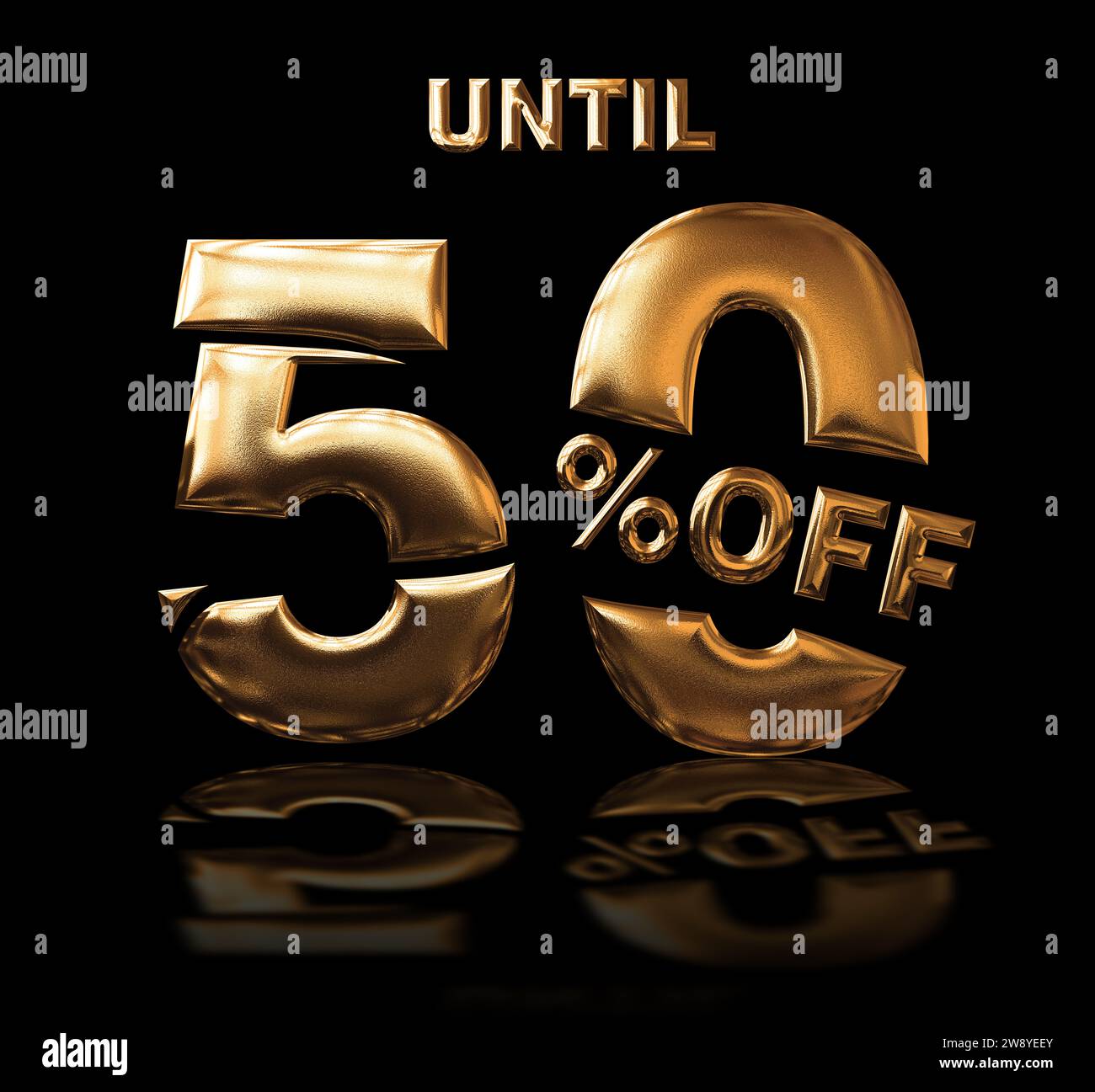 sconto del 50%, perfect modern percentage gold per la vendita del black friday Foto Stock