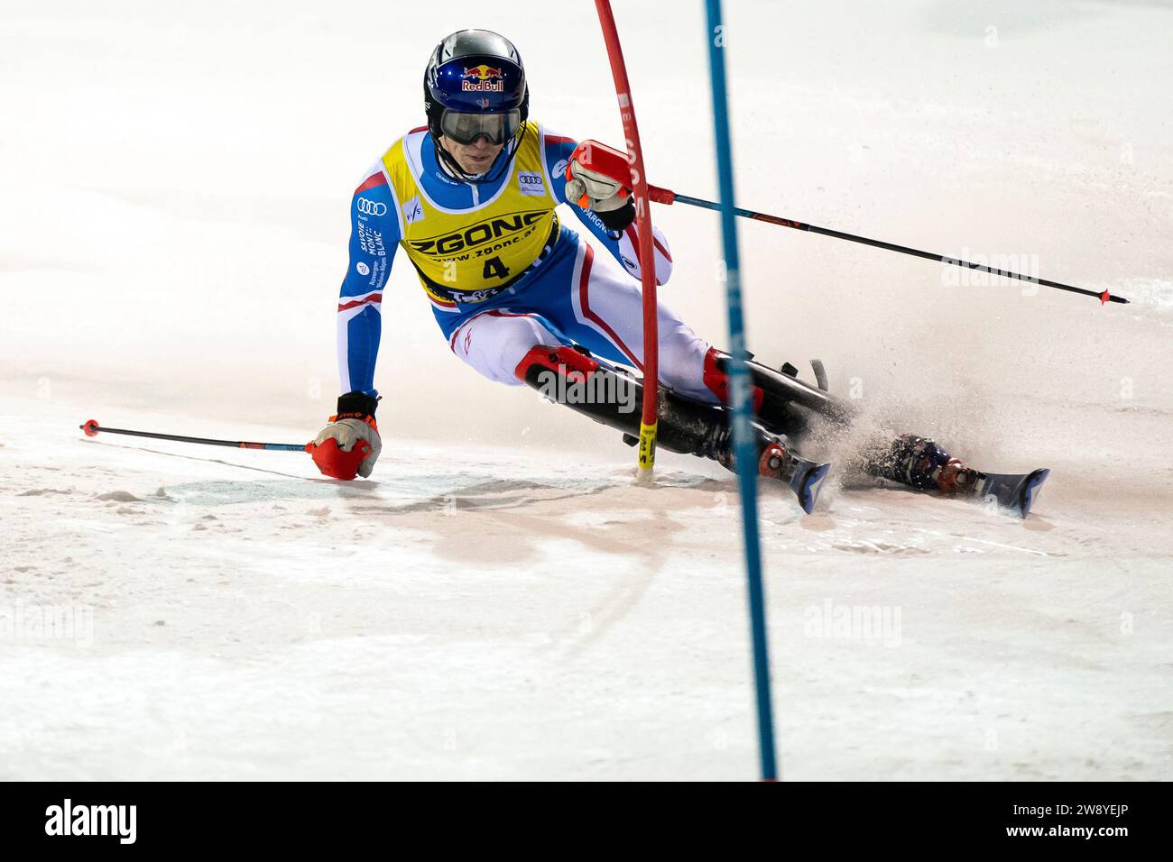 Madonna di Campiglio, 22 dicembre 2023: NOEL Clement (fra) conquista il 2° posto durante la Coppa del mondo di Sci Alpino Audi Fis gara di slalom maschile crediti: MAURO DALLA POZZA/Alamy Live News Foto Stock
