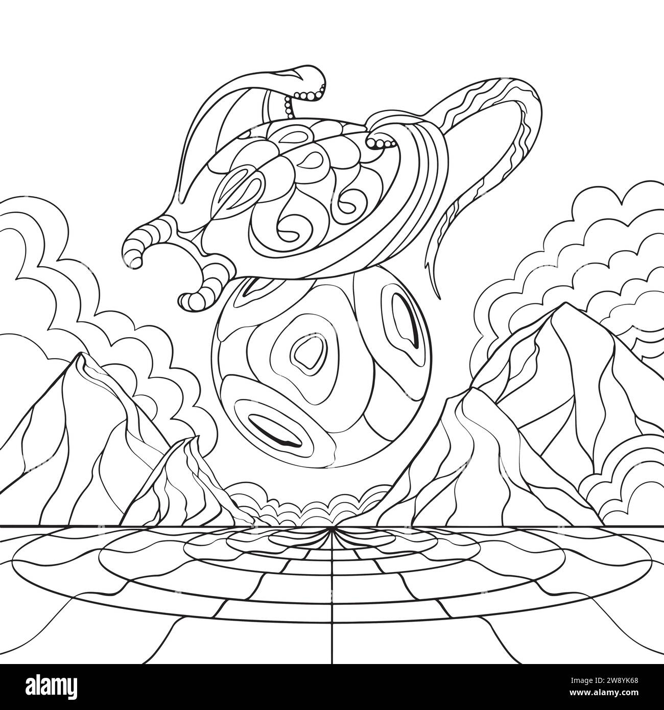 Stingray nel design artistico della linea aerea. Illustrazione Vettoriale