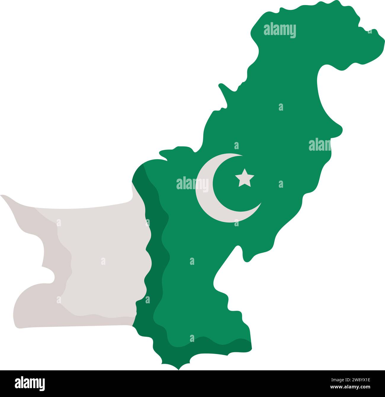 illustrazione mappa pakistan vettore isolato Illustrazione Vettoriale