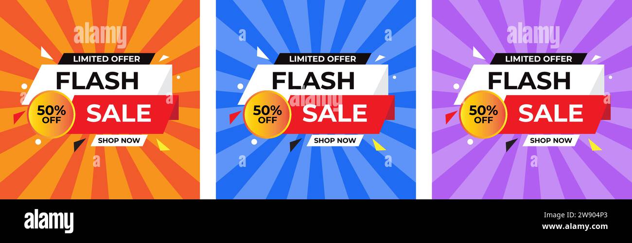 modello banner vendita flash. design del banner dell'offerta di vendita flash Illustrazione Vettoriale