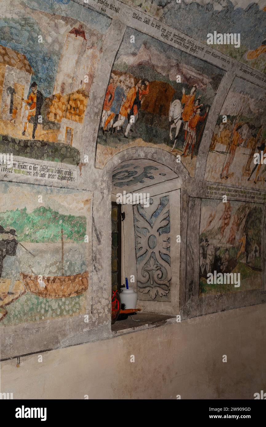 Scene di un ciclo di affreschi che illustrano la storia di Guglielmo