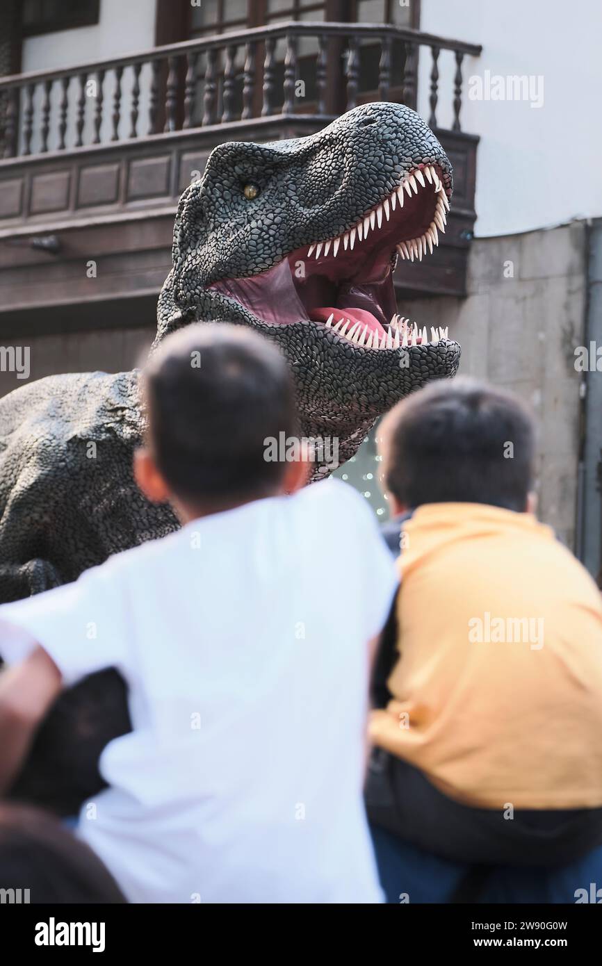 Evento di dinosauri a la Palma, Isole Canarie. Foto Stock