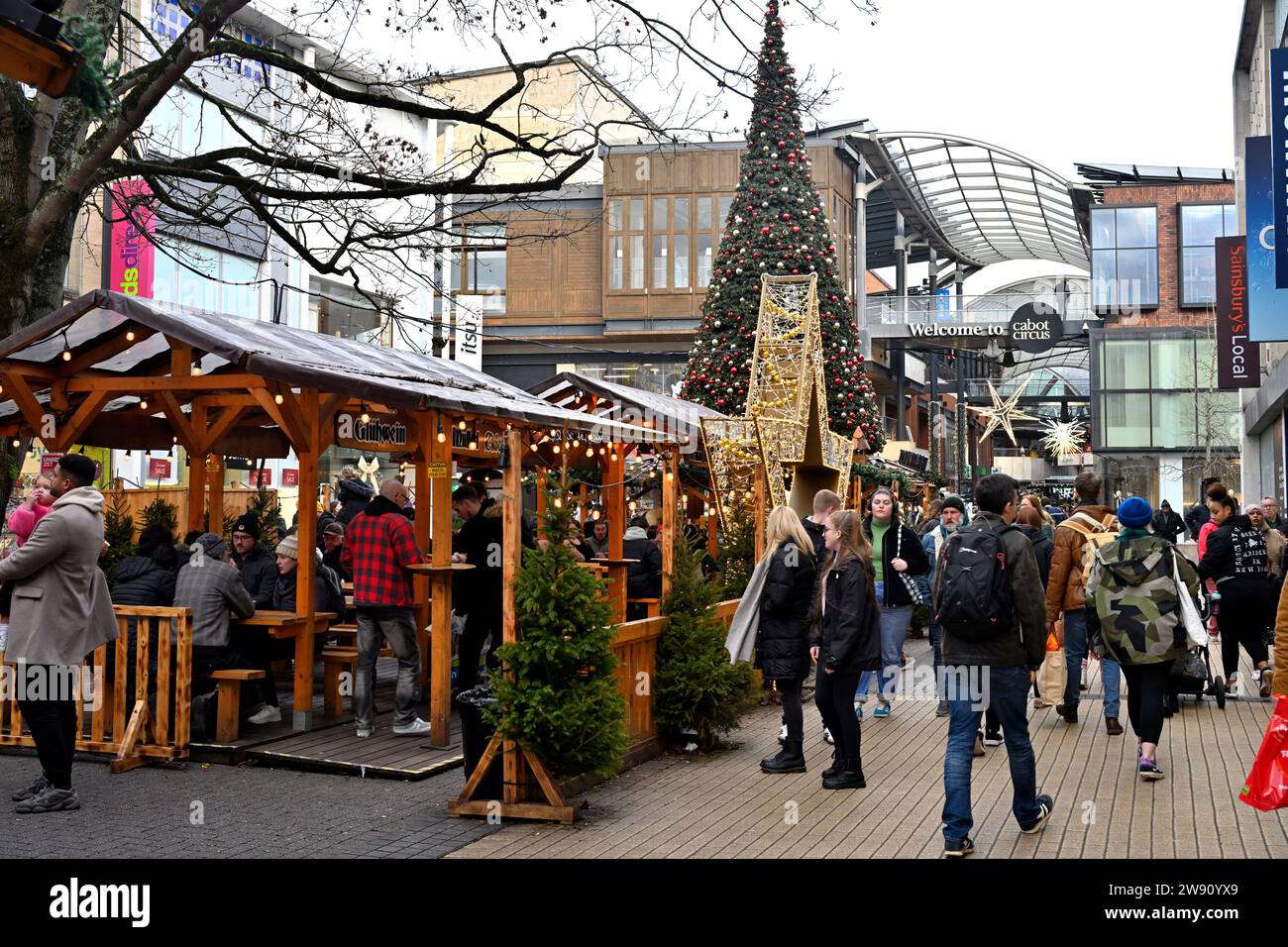 Mercatino di Natale nel centro commerciale Bristol Broadmead Foto Stock
