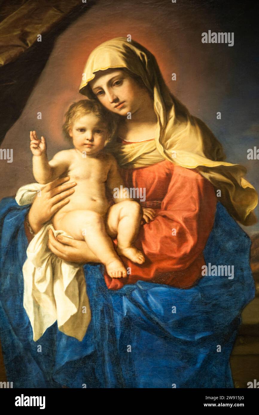 Torino, 22 aprile 2023: La Madonna della Benedizione, Giovanni Francesco Barbieri, nominata Guercino, 1651 Foto Stock