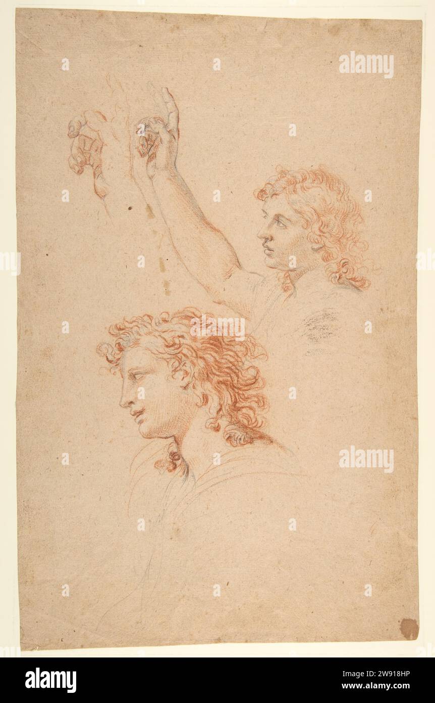 Studi per l'Arcangelo Gabriele (recto e verso) 1999 di Nicolas Mignard Foto Stock