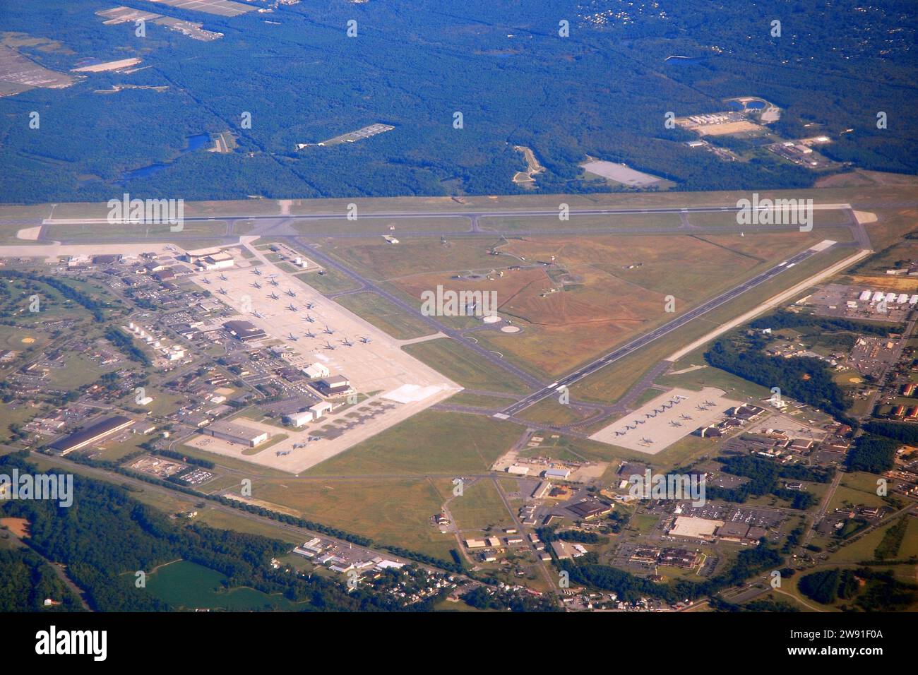 Una vista aerea della Maguire Air Force base, New Jersey Foto Stock