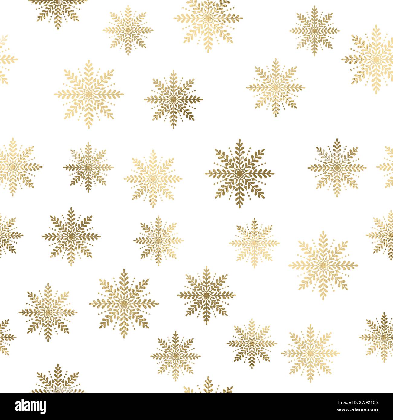 Sfondo trasparente dorato sovrapposto a fiocchi di neve Illustrazione Vettoriale
