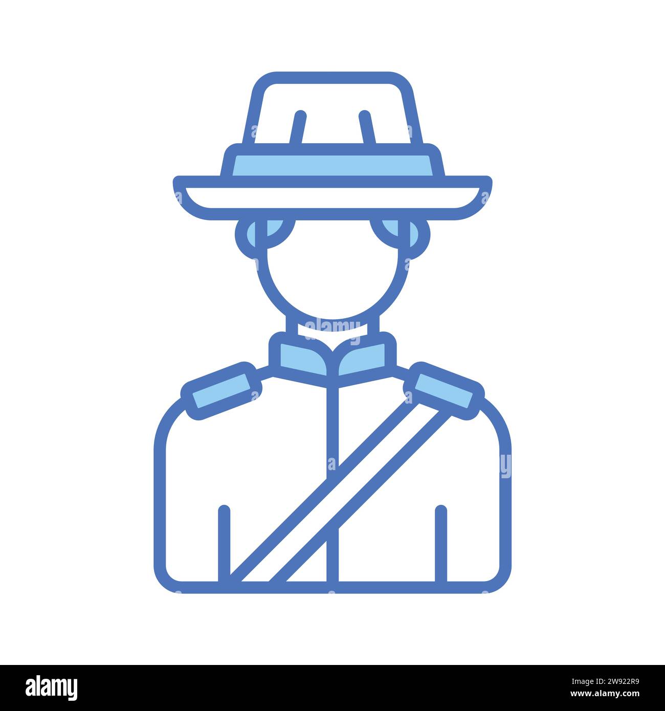 Simbolo di un ufficiale di polizia canadese con design vettoriale in stile trendy, pronto per l'uso e il download Illustrazione Vettoriale