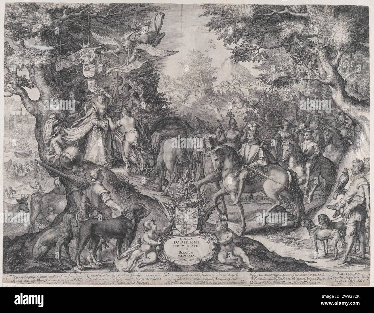 Allegoria del trionfo dei Paesi Bassi sulla Spagna 1951 di Jan (Pietersz.) Saenredam Foto Stock