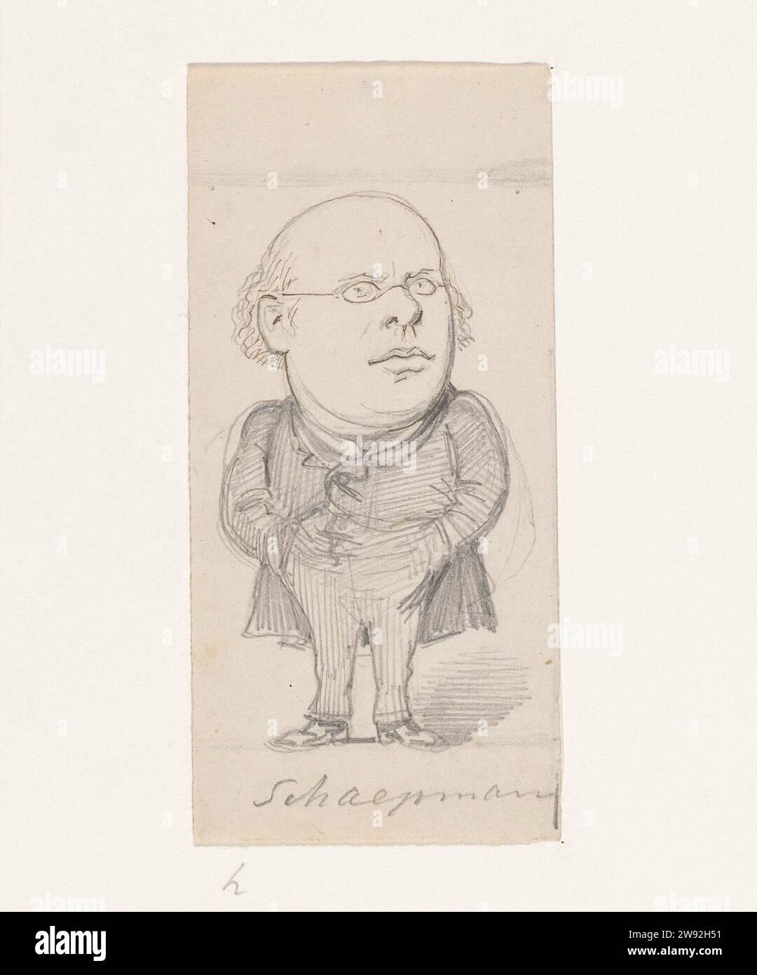 Caricatura di Herman Schaepman, Johan Michaël Schmidt Crans, 1886 disegno caricatura del politico Dr. Herman Schaepman. Studio primario per un cartone animato politico nell'Uilenspiegel 1886, pag. 46. Carta dei Paesi Bassi. Inchiostro India (inchiostro). matita persone storiche. Politico, ad esempio leader del partito Paesi Bassi Foto Stock