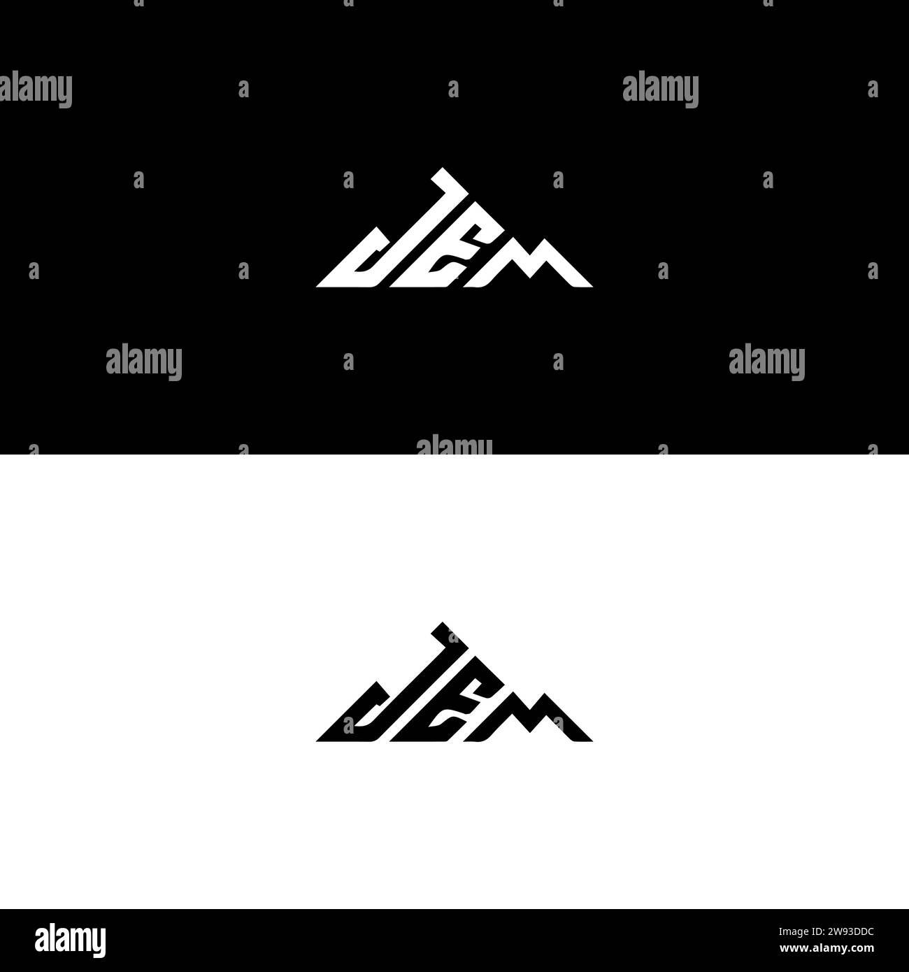 Logo JEM Letter su sfondo nero. JEM creative Initials Letter logo Concept. Design JEM Letter. Illustrazione Vettoriale