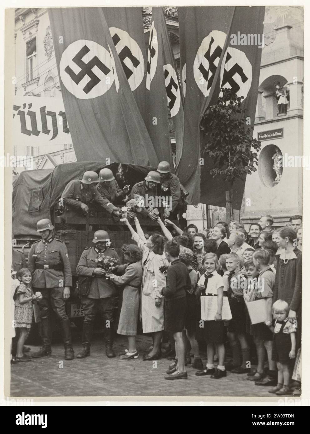 Liberation 'Van Danzig, 1939 foto le truppe tedesche sono sbiadite dopo la loro liberazione da Danzica. Il 1 settembre 1939 Hitler invase la Polonia, Danzica (secondo il tedesco una città "tedesca") fu una delle prime ad essere occupata. Supporto fotografico di Danzica Danzica Foto Stock