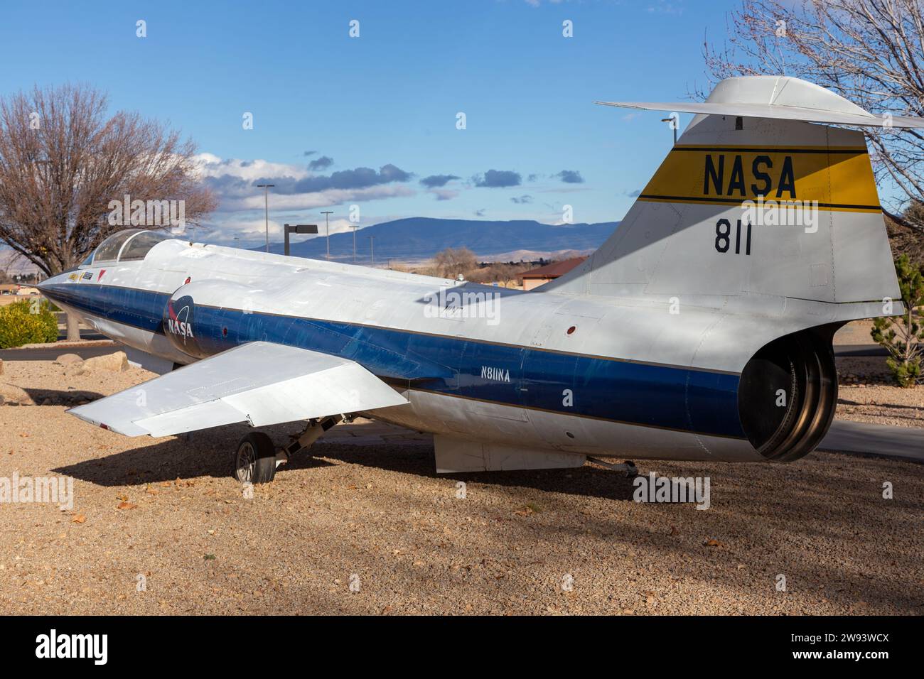 NASA Space Shuttle Vehicle Model presso il famoso Embry-Riddle Aeronautical Engineering University Campus di Prescott, Arizona, sud-ovest degli Stati Uniti Foto Stock