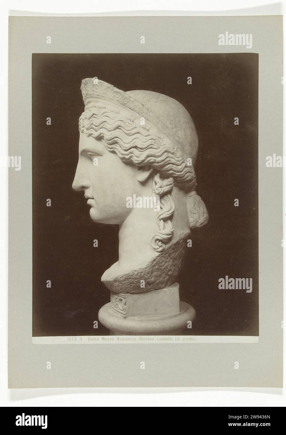 Van Juno Ludovisi Envelopes in Profiel, c. 1880 - c. 1904 Fotografia carta Roma. supporto fotografico. Cartoncino albume stampa Roma Foto Stock