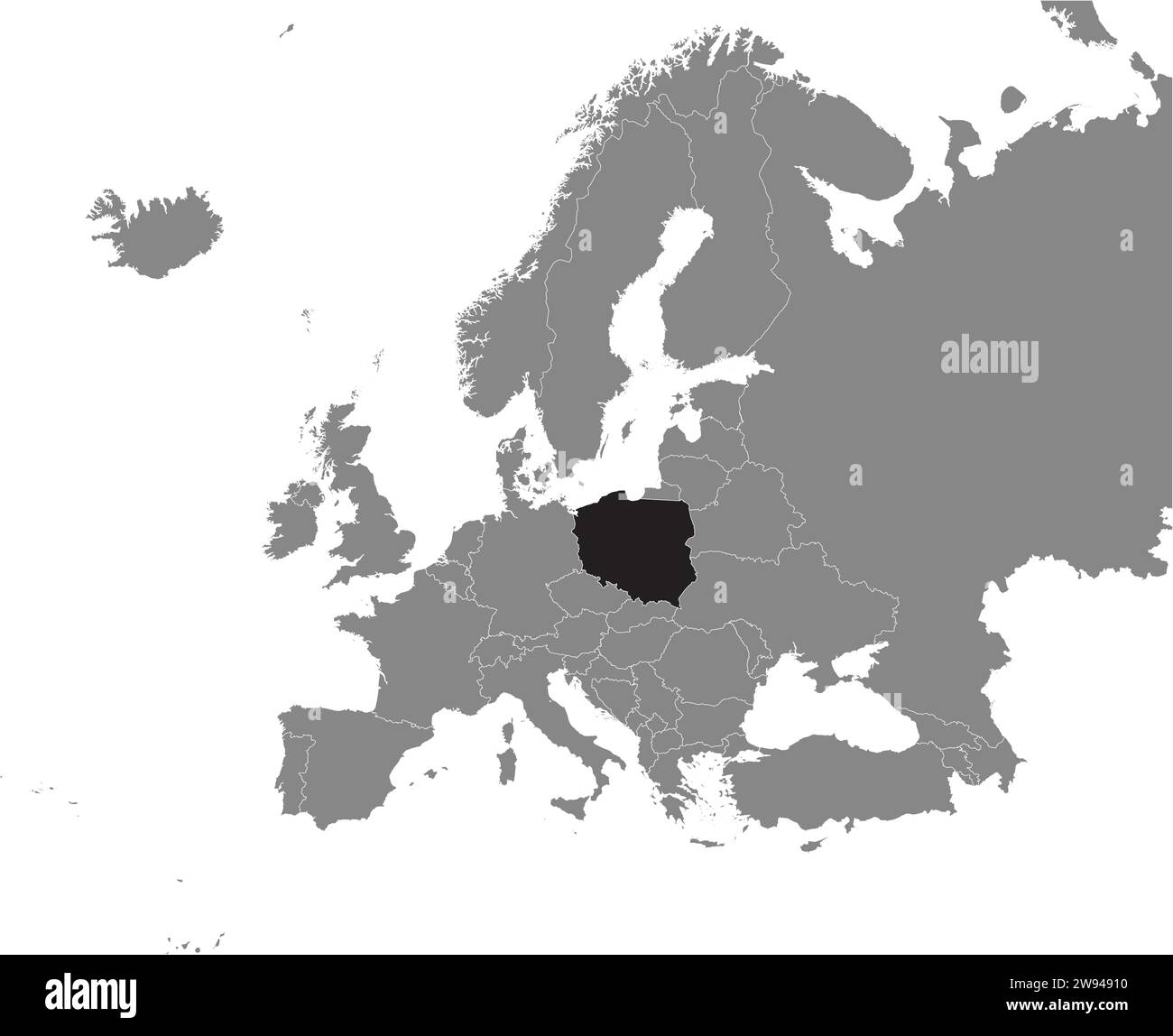 Mappa delle località della REPUBBLICA DI POLONIA, EUROPA Illustrazione Vettoriale