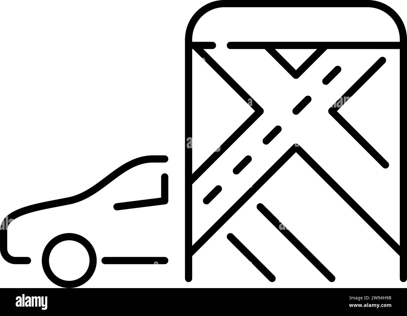Servizi di car sharing. App mappa di navigazione. Pixel Perfect, tratto modificabile Illustrazione Vettoriale