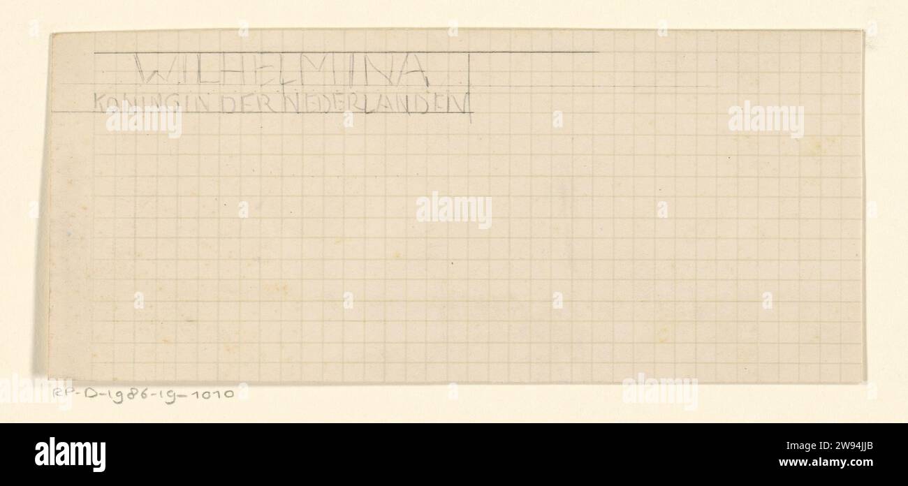 Testo per il libro commemorativo Hilversum 1424-1924, Reinier Willem Petrus de Vries (1874-1953), 1924 matita da disegno Foto Stock