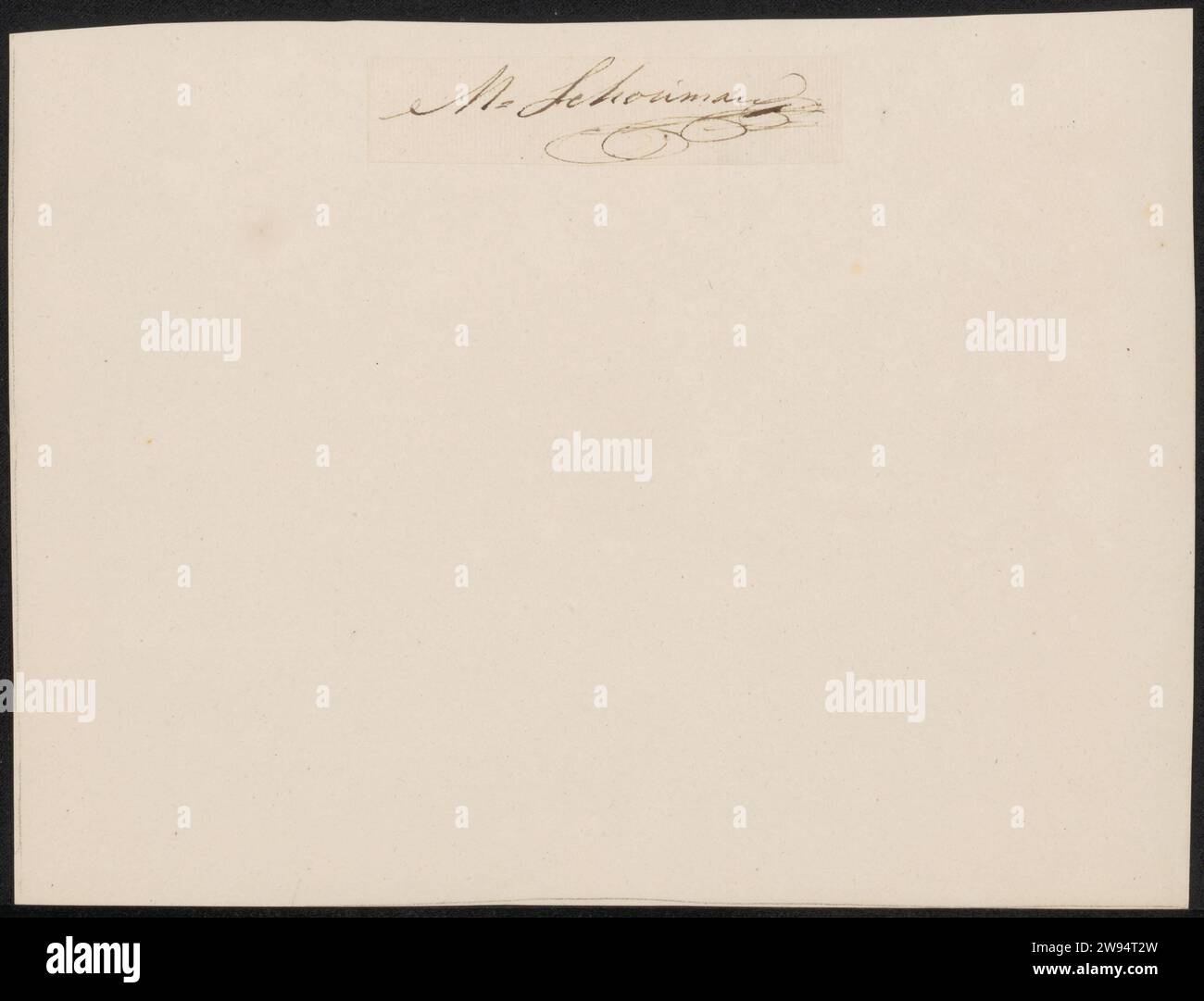 Firma di Martinus Schouman, Martinus Schouman, 1780 - 1848 manoscritto. scrittura inchiostro (processi) / penna Foto Stock