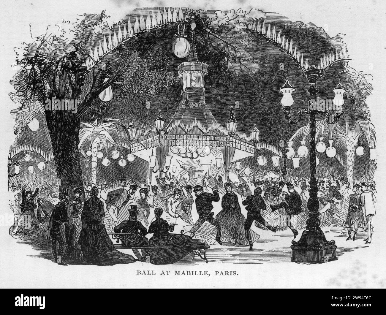 Incisione di un ballo a Mabille, Parigi, pubblicato nel 1878 Foto Stock Incisione di un ballo a Mabille, Parigi, pubblicato nel 1878 Foto Stock