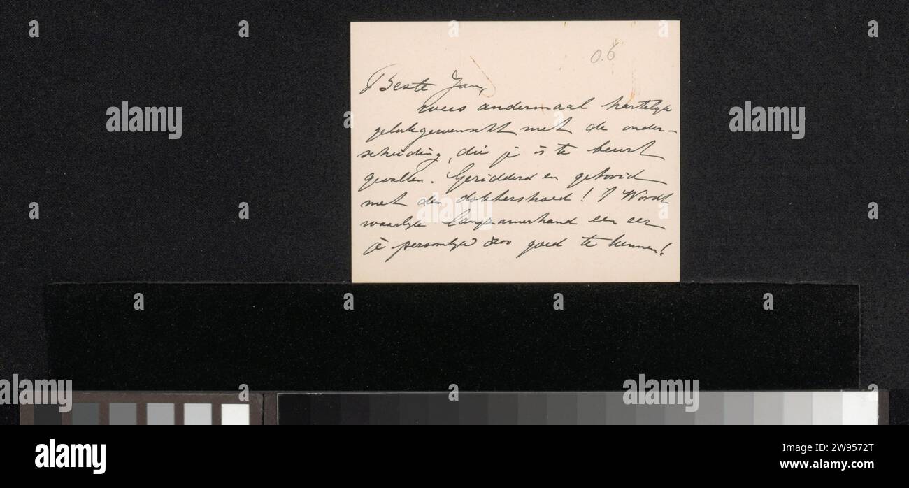 Lettera a Jan Veth, Wally Moes, carta da 1906 lettere. scrittura inchiostro (processi) / penna Foto Stock