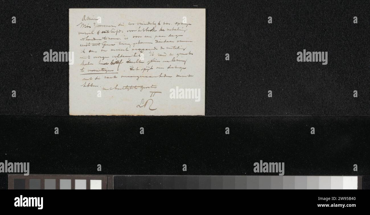 Lettera a Carel Vosmaer, Lourens Alma Tadema, 1846 - 1888 Letter paper. scrittura inchiostro (processi) / penna Foto Stock