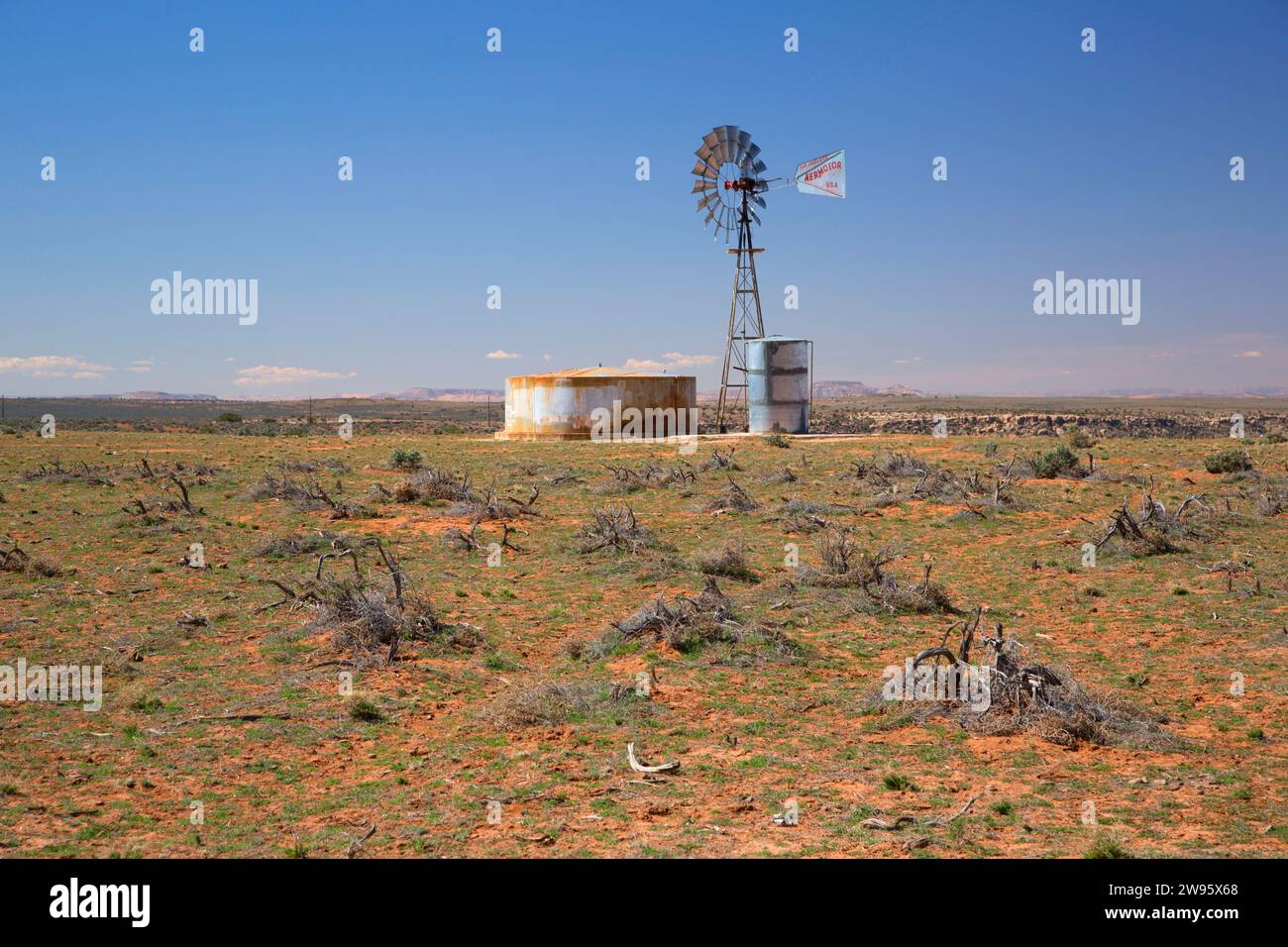 Mulino a vento, Navajo Indian Reservation, Utah Foto Stock