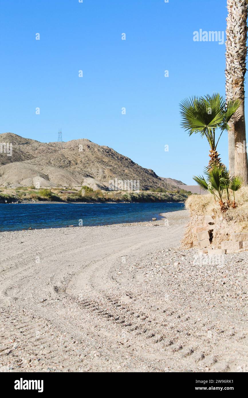 Colorado River, Bullhead City, Arizona e Laughlin, Nevada Foto Stock