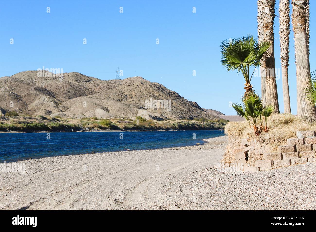 Colorado River, Bullhead City, Arizona e Laughlin, Nevada Foto Stock